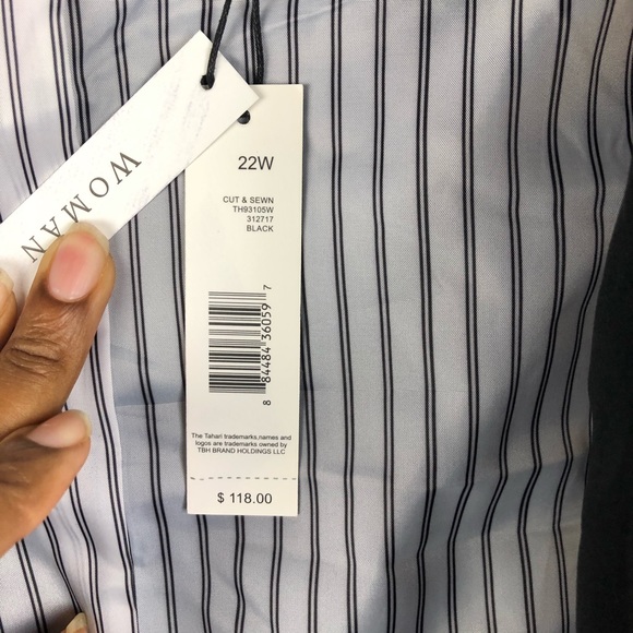 T Tahari Plus Size Open Front Blazer Black Sz 22W - Picture 8 of 9